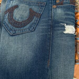 True Religion Men's Distressed Blue Skinny Jeans